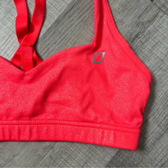 LORNA JANE LJ BLACK Premium Coral Pink Shimmer Sports Bra XS - Picture 5 of 9
